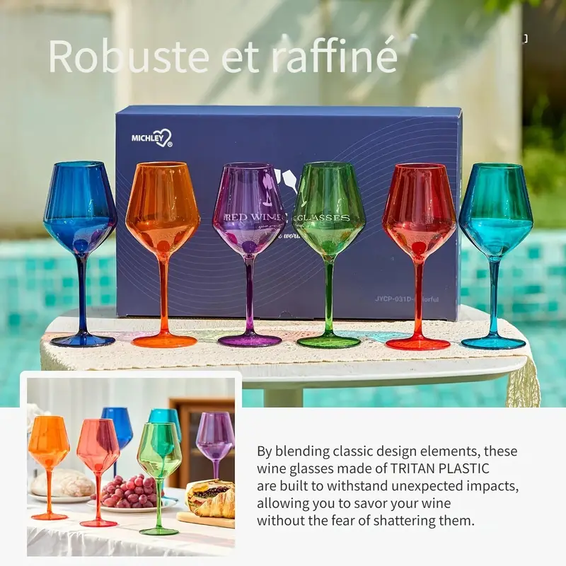 TUNDRA - Lot de 6 Verres à VIN Blanc et Rouge EVENT 47 en Plastique RÉUTILISABLES (Tritan TUNDRA - Lot de 6 Verres à VIN Blanc et Rouge EVENT 47 en Plastique RÉUTILISABLES (Tritan