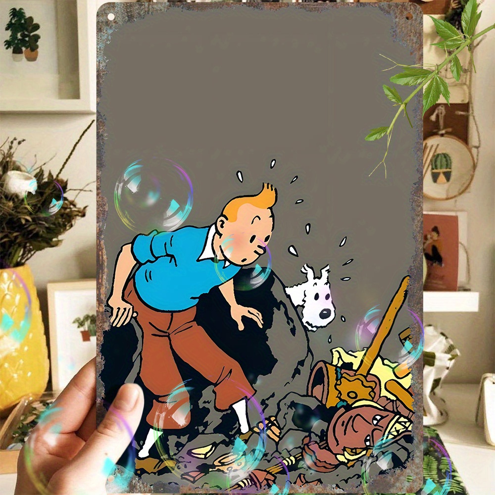 

2D 1pc Vintage Tin Sign, Aluminium Cartoon Artwork, Décoration Murale Étanche et Anti-Poussière pour Maison, Bar, Café, Esthétique Amusante, Idéal pour Noël et Cadeaux