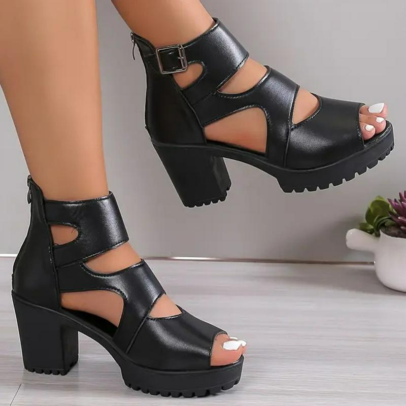 de tacón sandalias plataforma mujer negras