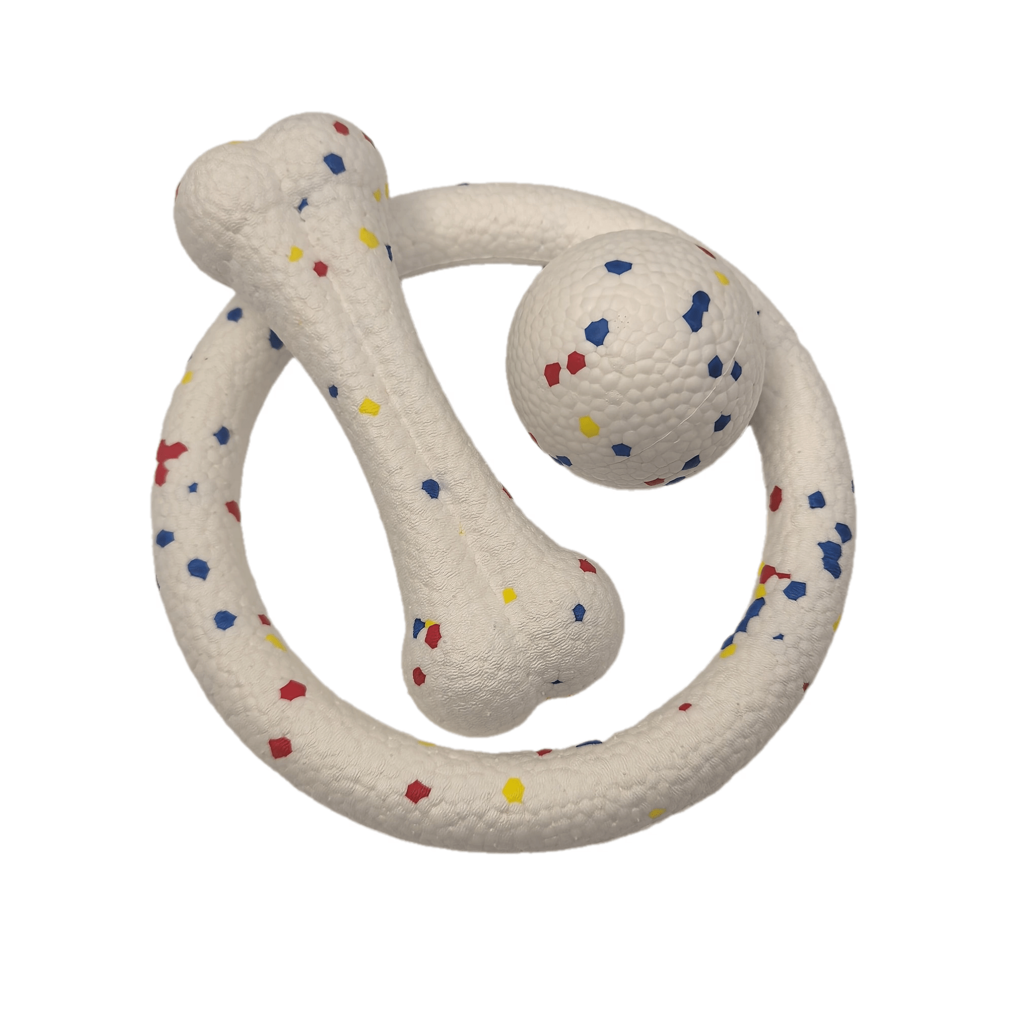 3pcs Durable Dog Toy Set - Interactive Tug Rope, Small Bone, And Medium Ball Combo, Lightweight Etpu Material, Safe Chewing, No Batteries Required For Pets