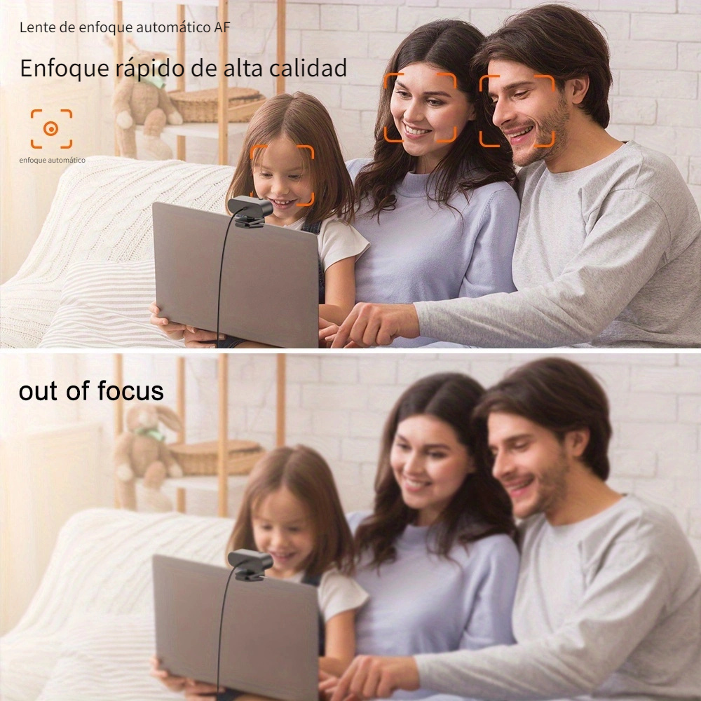 Webcam 2K/4* Micrófono y Automático Webcam USB con Resolución 4K,  Grabación 720p/1080p, Video 1080p, Webcam 1080p para PC,