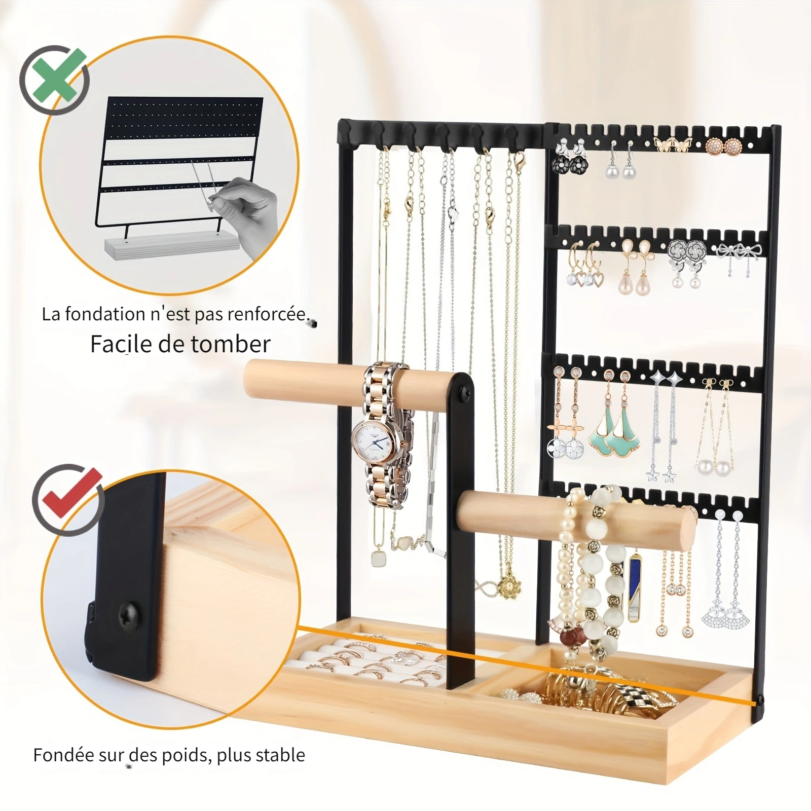 Radicaln Organiseur De Bijoux En Marbre Blanc Onyx 17,8 X 8,9 Cm - Plateau Élégant Fait Main