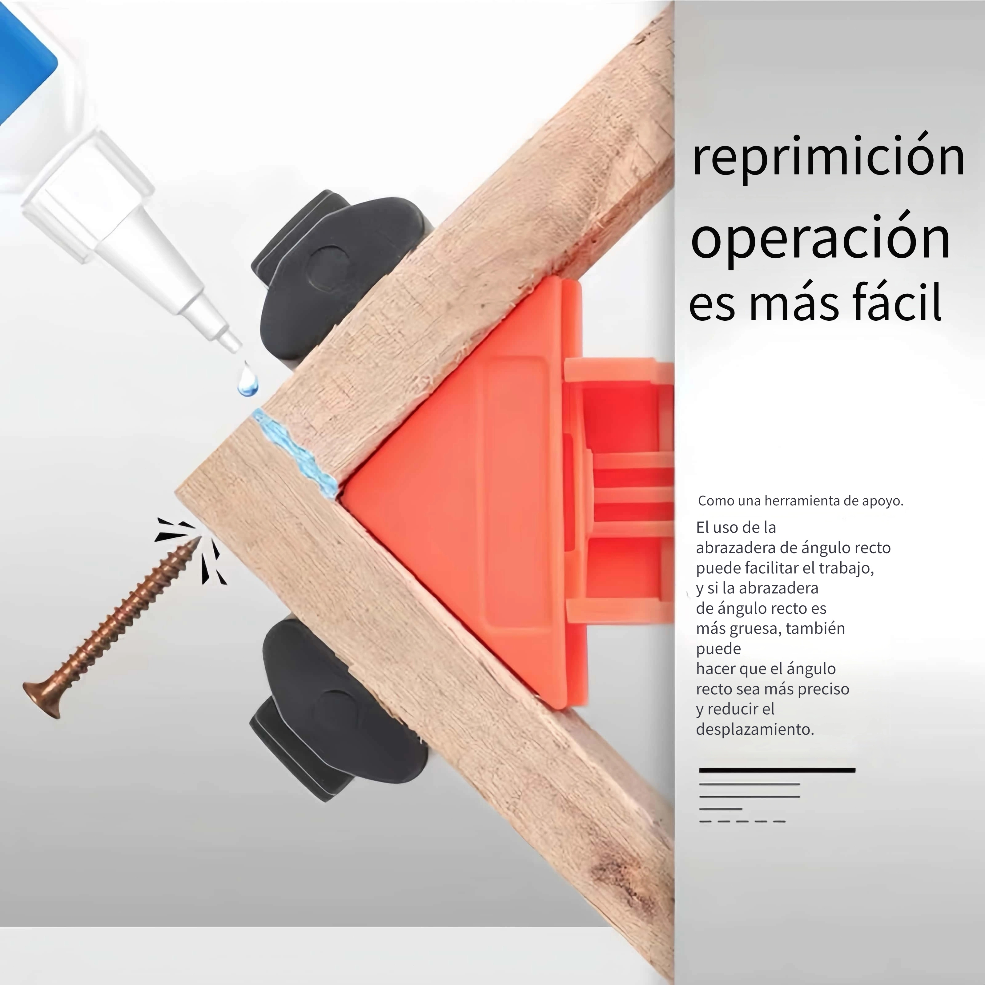 4 piezas de abrazaderas de ángulo de 90 grados de agarre rápido, juego de abrazaderas para carpintería con resorte ajustable, material plástico duradero, ideal para carpintería, ensamblaje de gabinetes y enmarcado de cuadros - Regalo perfecto para Navidad - Imagen 9