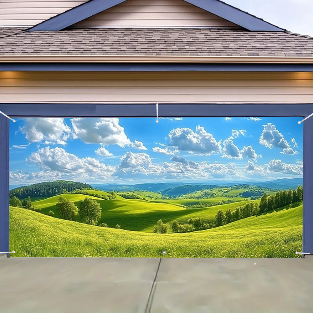 

2d Door Banner, 1pc & Garage Door Cover - Polyester, , Holiday In Garages, Gardens & Patios, Garden Decor Cover|vibrant Door Design|noelectricity Needed, Christmas Garage Door Cover