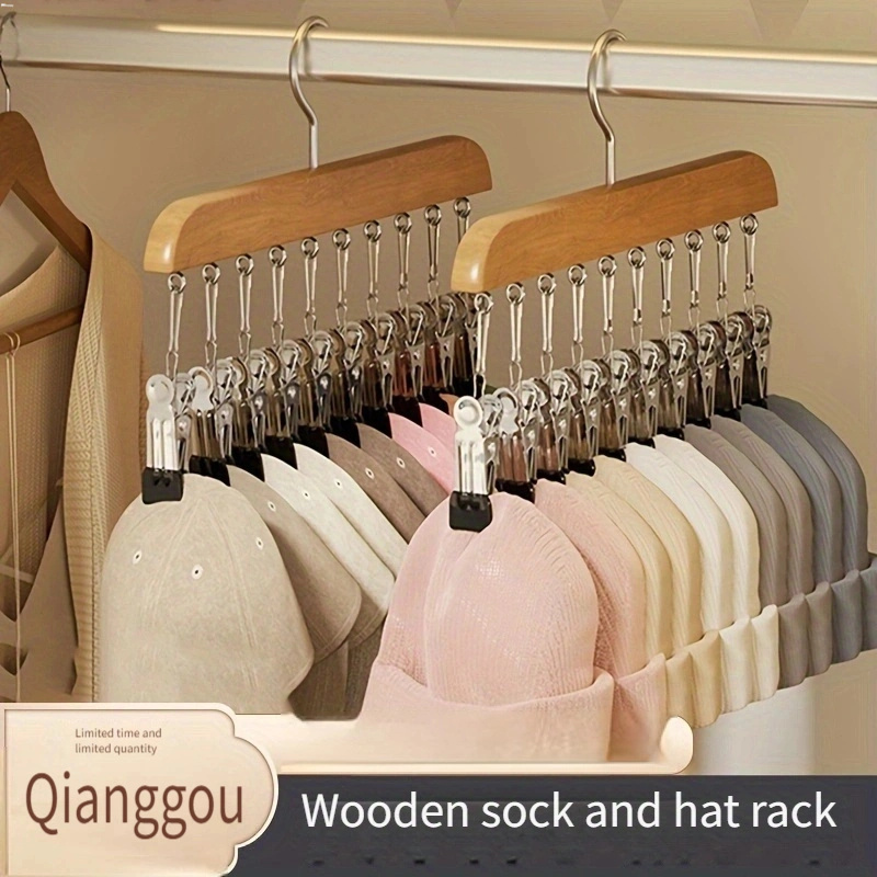 

Multifunctional Wooden Clips For Hanging Hats, Pants, Scarves, And Underwear Organizer Rack, Socks, Storage Rack