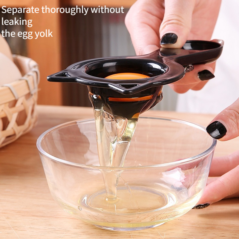 Separador de claras y yemas de huevo, diseño de orejas de gato negro lindo, material de polipropileno duradero, adecuado para cocina, exteriores, barcos, cocinas de RV.