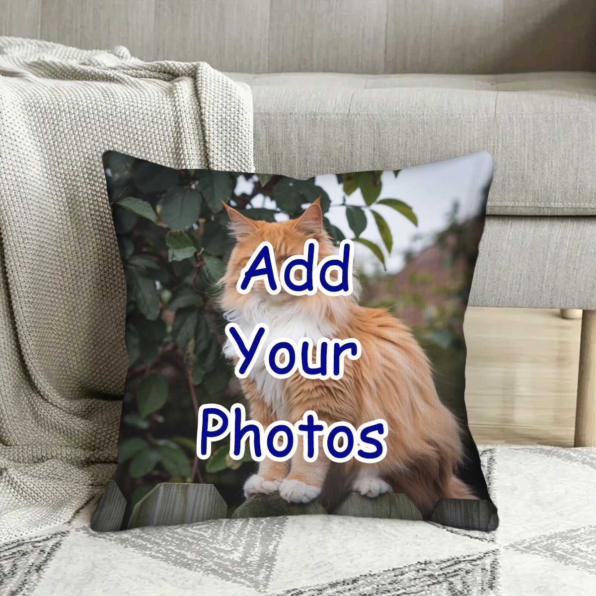 

Custom Pet Photo Pillow Cover 18x18" - Personalized Design For Bedroom, Sofa Cushion - Perfect Gift For Wedding Anniversary, Thanksgiving, Christmas, Valentine's Day