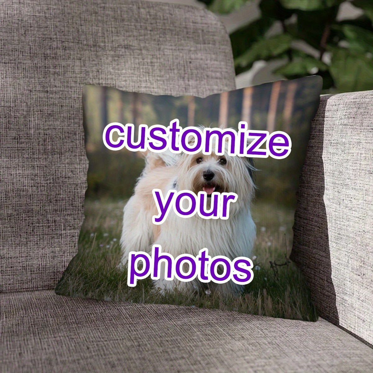 

Custom Pet Photo Pillow Cover 18x18" - Personalized Design, Couples, Wedding Anniversary, Birthday, Valentine's Day Gift - Soft Polyester, Ideal For Bedroom & Sofa Decor