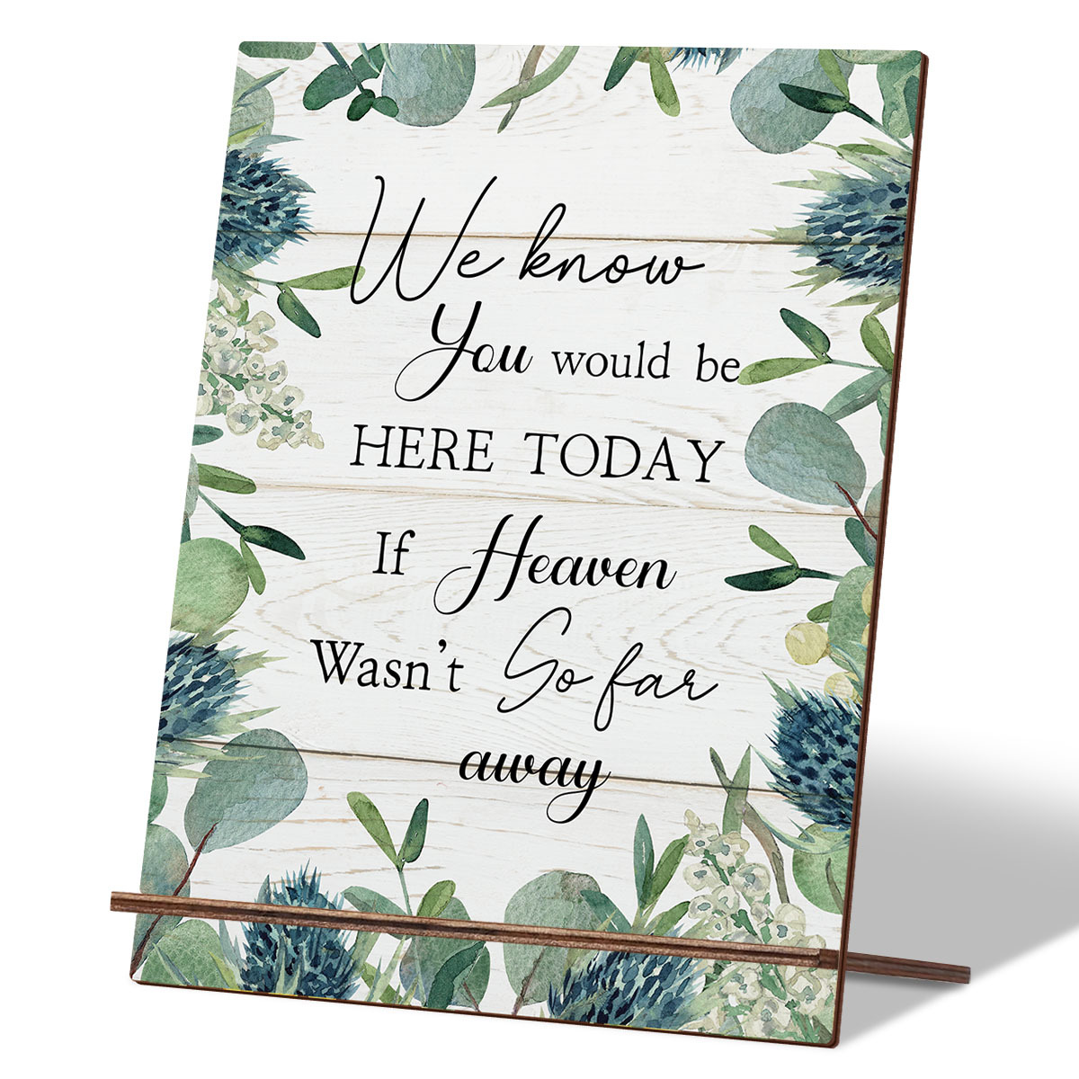TEMU Eucalyptus Leaf Pattern Wooden Wedding Reception Sign - You - Wedding Sign Sympathy Gift, Wedding Memorial Sign, For Wedding Gift Decor