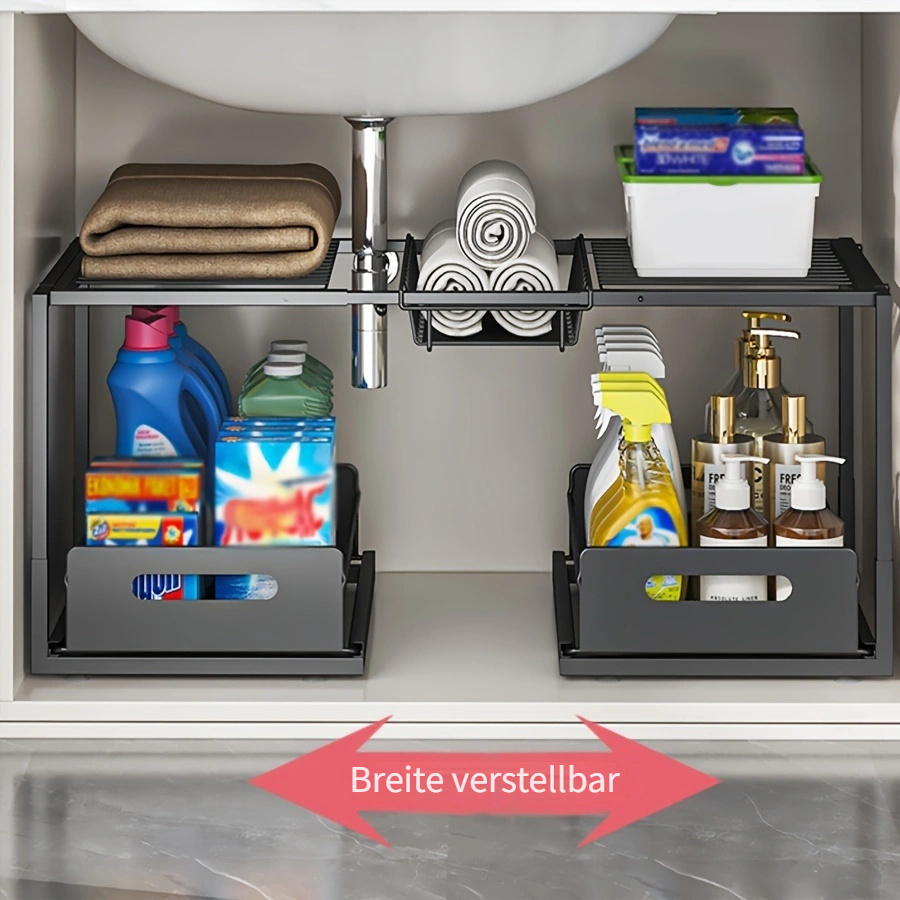 2 in 1 unterspülen organizer metall schubladen organizer