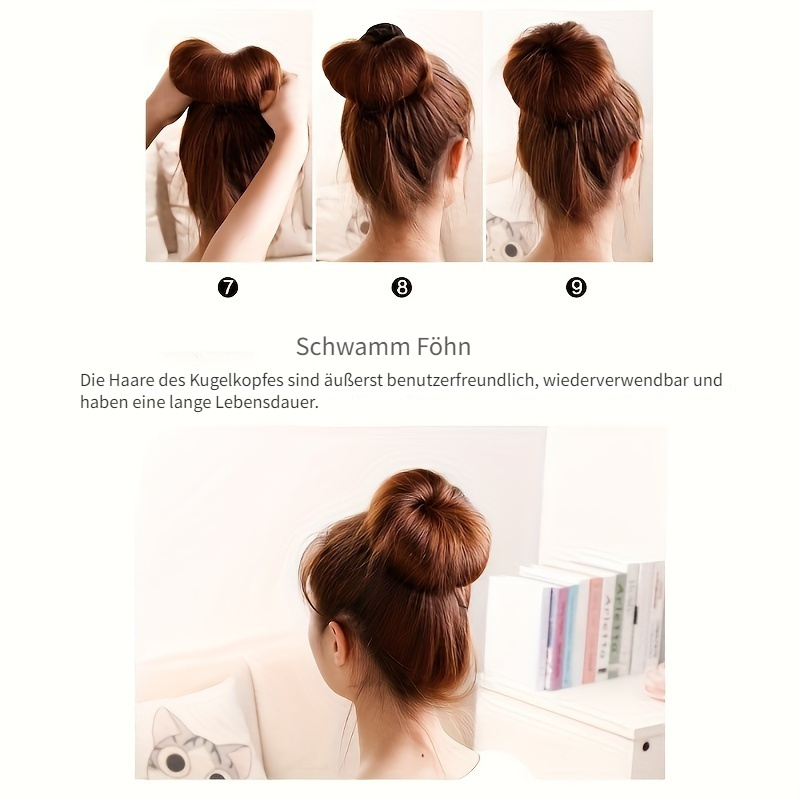 UQUABESO Bun Maker Set – 2 Schaumstoff-Haarformer (18 Cm & 23 Cm), Schwarz, Für Voluminöse Haarknoten