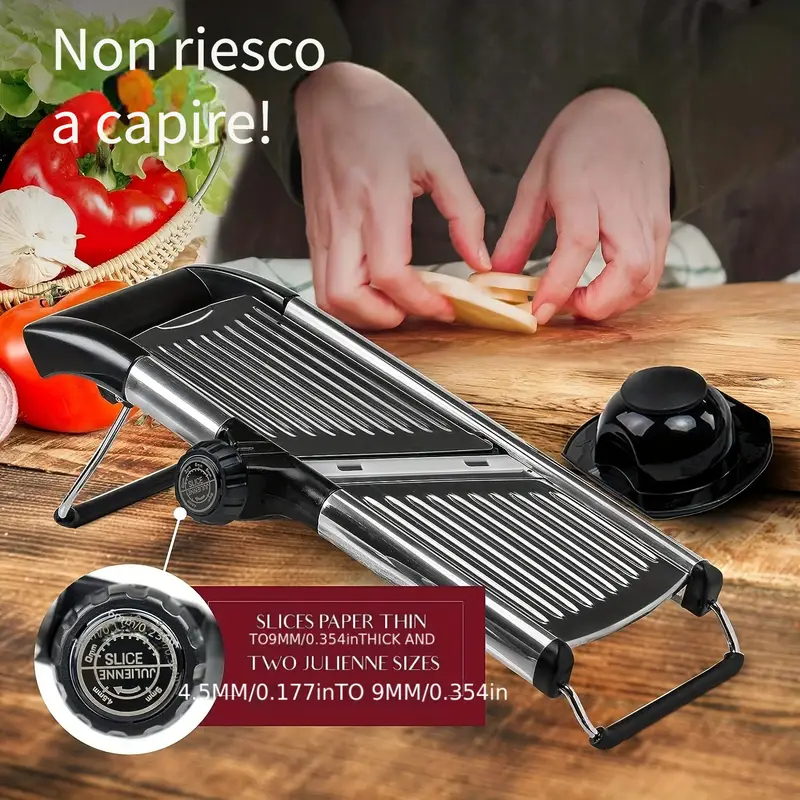 BES-28866 - Utensili Per Cucinare - - Mandolina Affetta Verdure Contenitore Verticale Taglia Julienne 30 Tagli Kit - Foto 7
