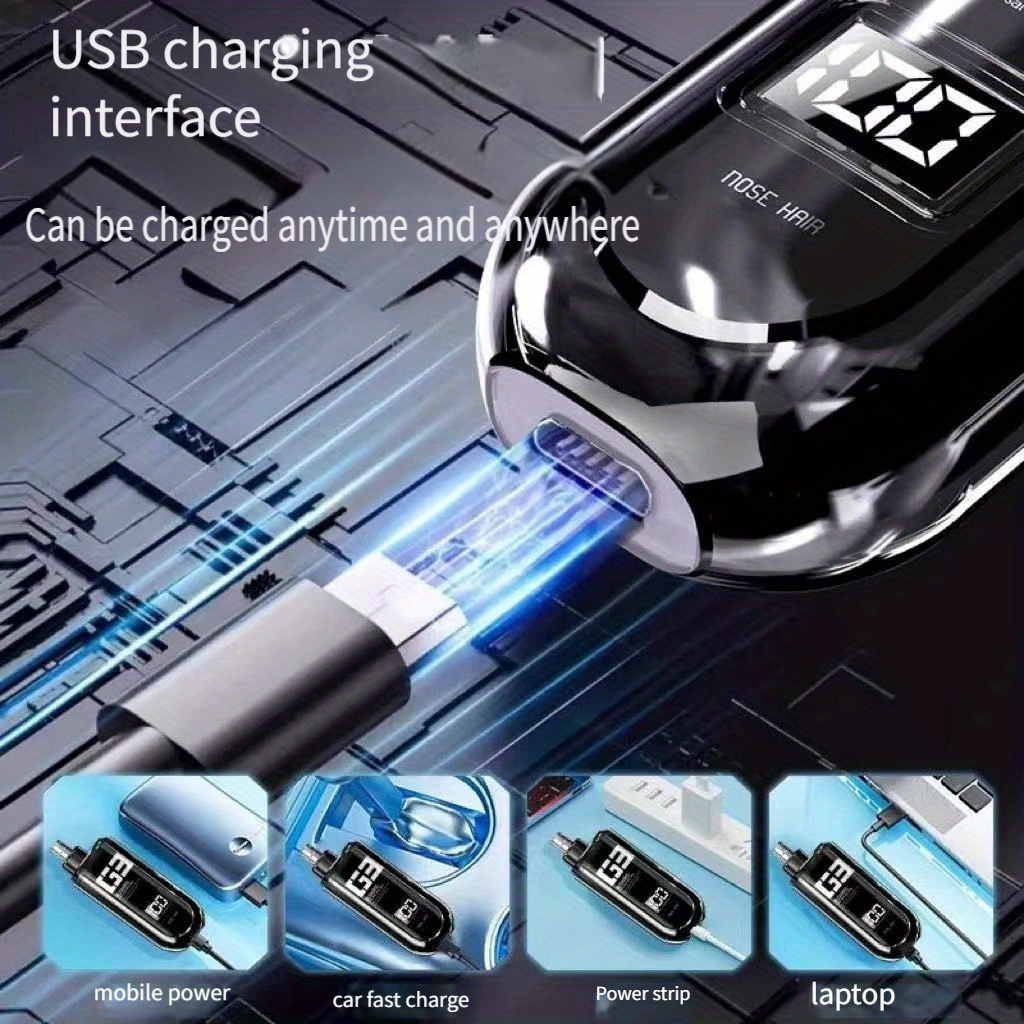 usb rechargeable nose hair trimmer with usp charging     blades easy to clean lightweight portable for men and women plastic body   nose hair trimmer for me Product details 2