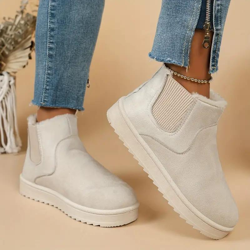 TEMU Ms. Shiyu's Fleece-lined Warm Snow Boots, Featuring A And , Comfortable Sole.