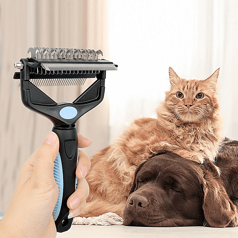 

1pc Stainless Grooming Comb, Multi-functional Knot Untying And Hair Removal Tool For Dogs And Cats, Floating Hair Cleaner, Pet Supplies, Pet Grooming