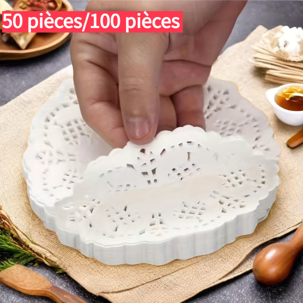 Lot De 200 Napperons En Dentelle En Papier, Sets De Table Display P 48460765