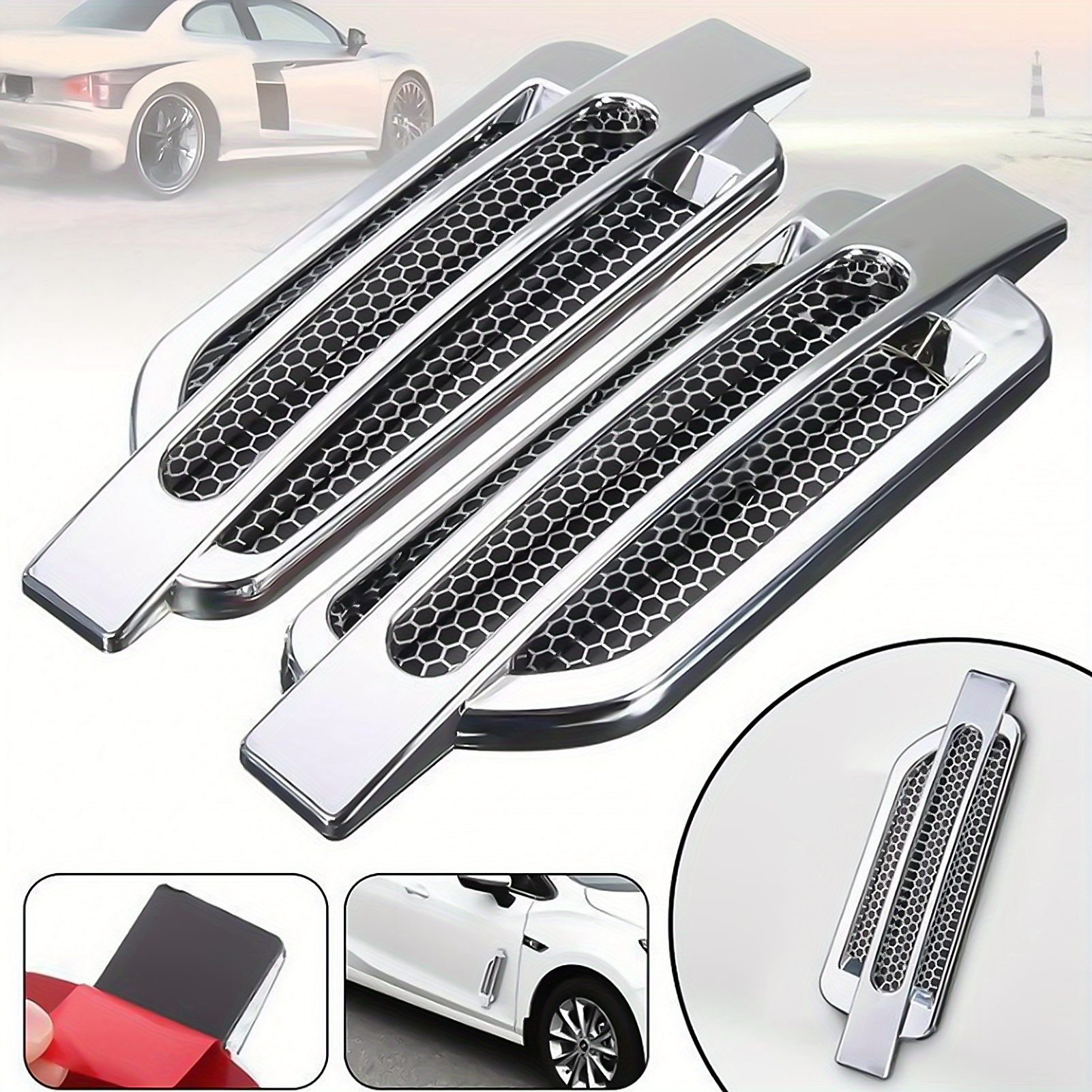 TEMU Pegatina Decorativa de Ventilación Lateral para Parachoques, Mejora el del Auto