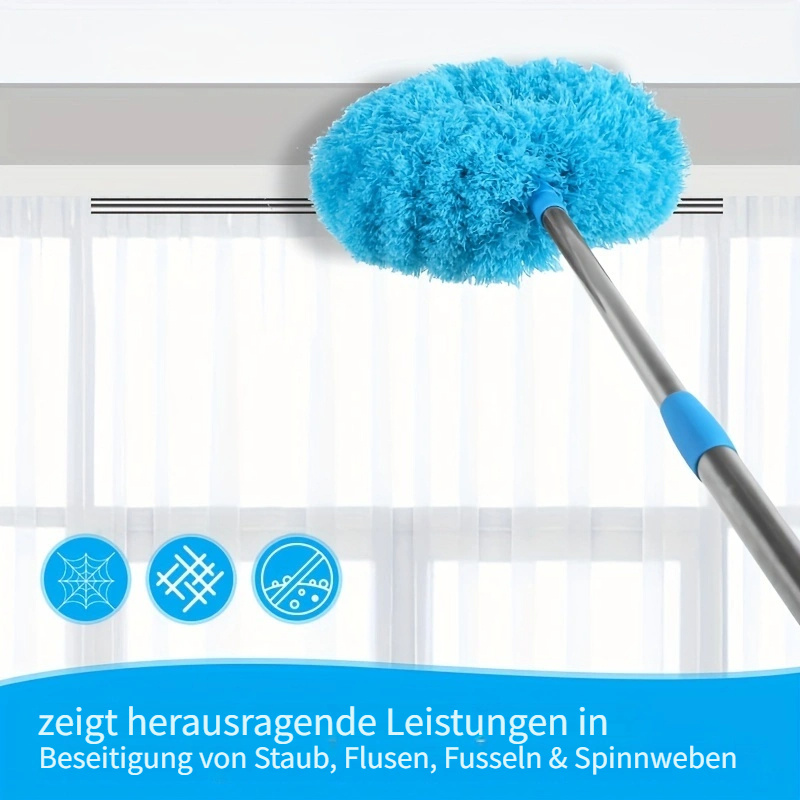 Deckenventilator-Reiniger Mit Teleskopstange – Waschbarer Staubwedel Aus Mikrofaser | 33-127 Cm | Für Möbel & Auto