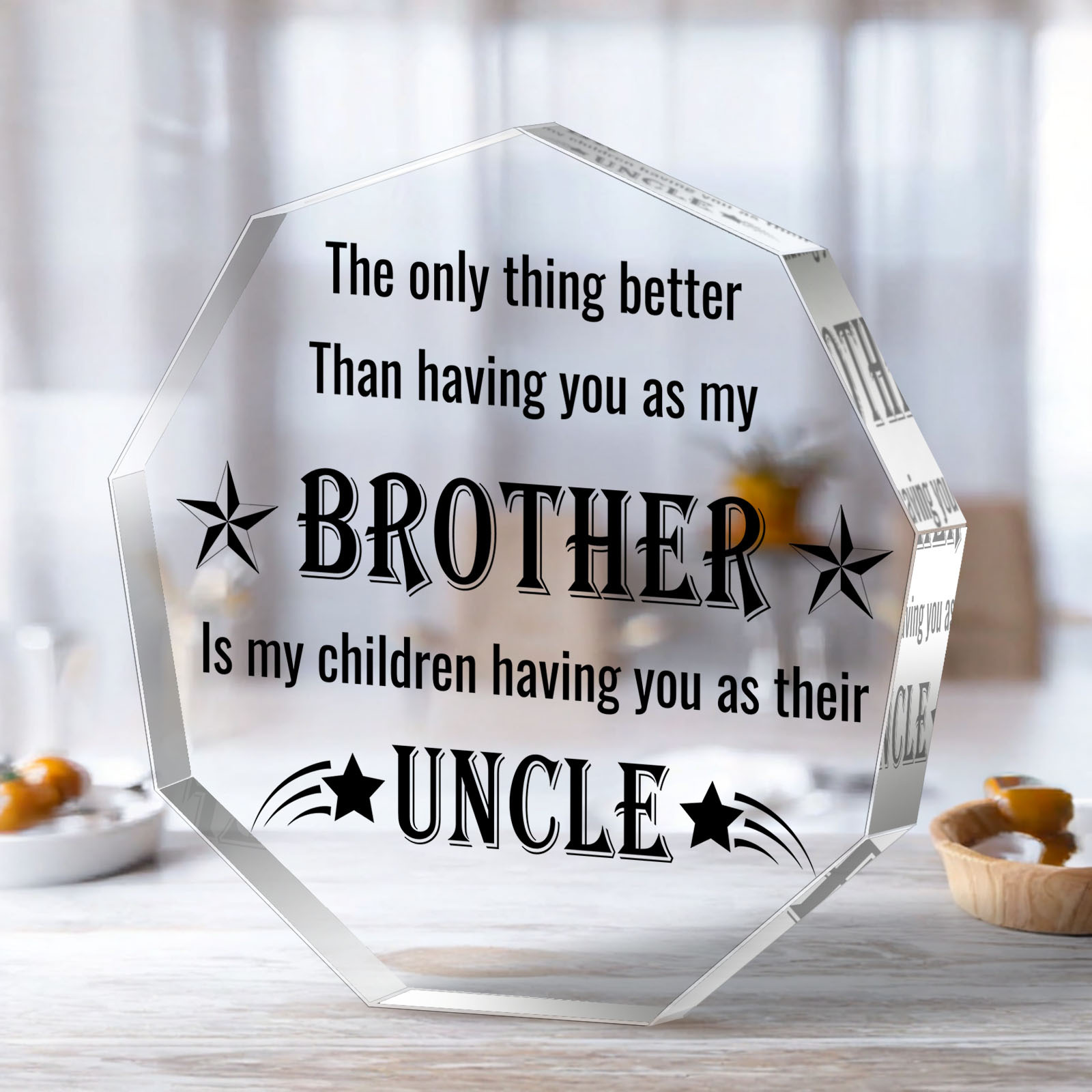 TEMU 1pc Transparent And Acrylic Plaque, The Most Meaningful Souvenir For Brother And , Expressing Affirmation For Him, Birthday Gift, Holiday Gift,