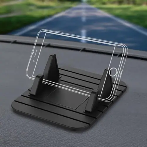 non slip silicone car phone holder black compatible with most smart phones portable electronic device holder