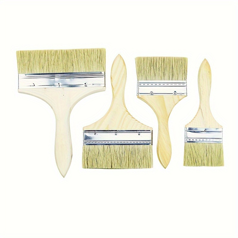 

1pc Model Fully Thickened Wooden Handle Paint Brush, Brush, Marine Paint Brush, Bbq Brush , Used For Cleaning Dust And Paint, Waterproof Glue And Other Multi-scene Use