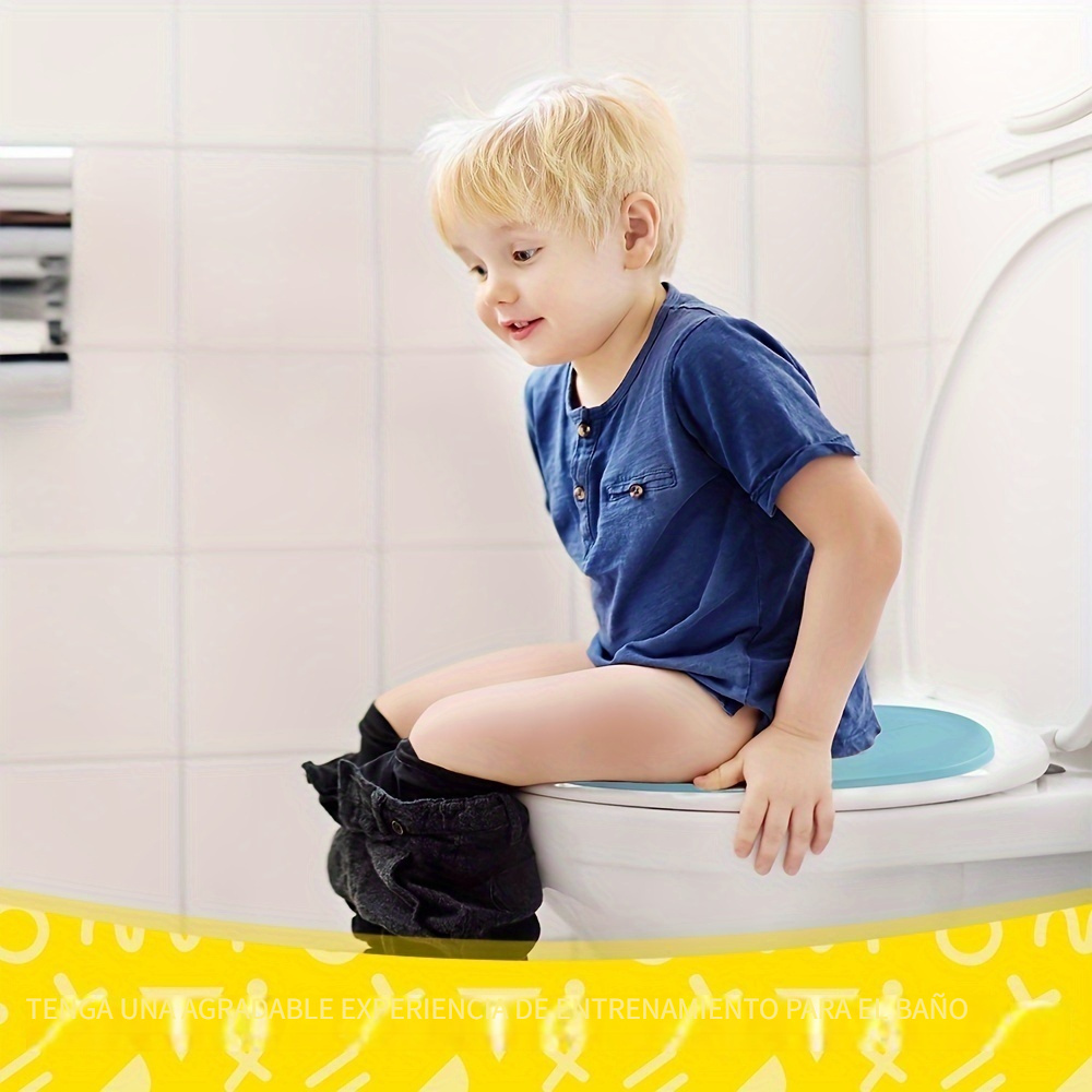 asiento de baño portátil y plegable para niños con ventosas antideslizantes -   para viajes, niños y niñas 3