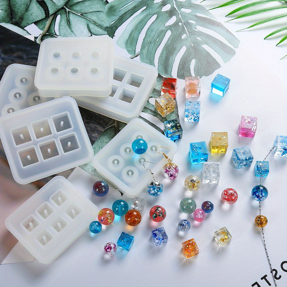 

4pcs Crystal Diy Ball Beads Making Silicone Molds, Suitable For Making Bracelets, Necklaces, Keychains, Pendants, And Jewelry With Epoxy Resin