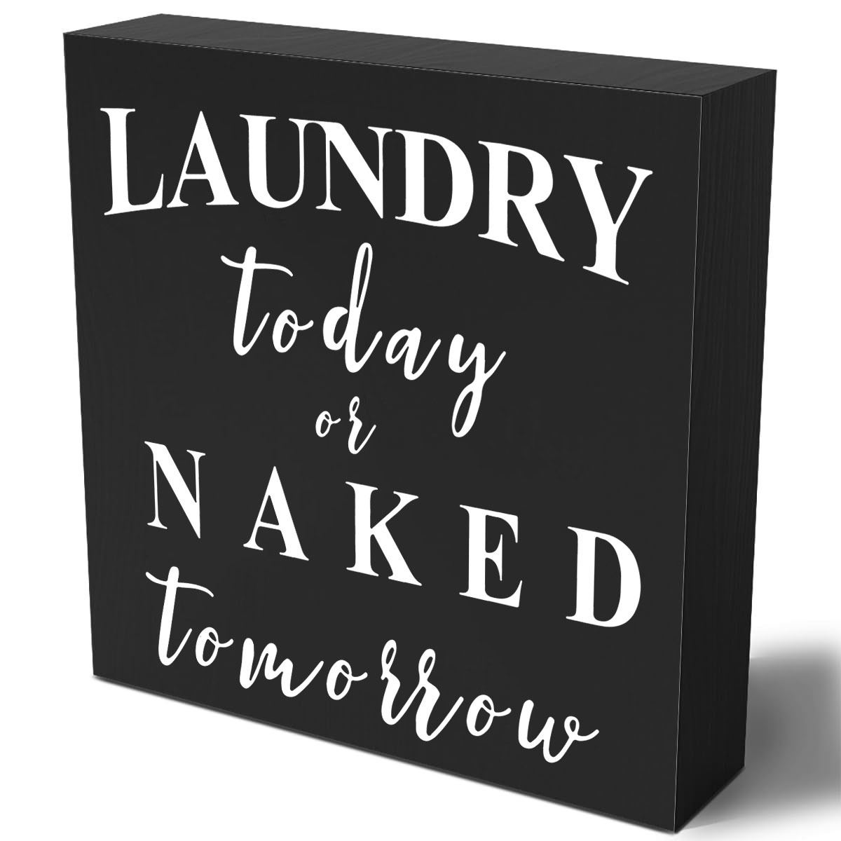 

1pc, Canvas Wall Art - Canvas Prints Wall Decor For Bathroom - Laundry Today Or Naked Tomorrow White Background Canvas Picture Poster Framed Artworks For Home Bedroom Living Room