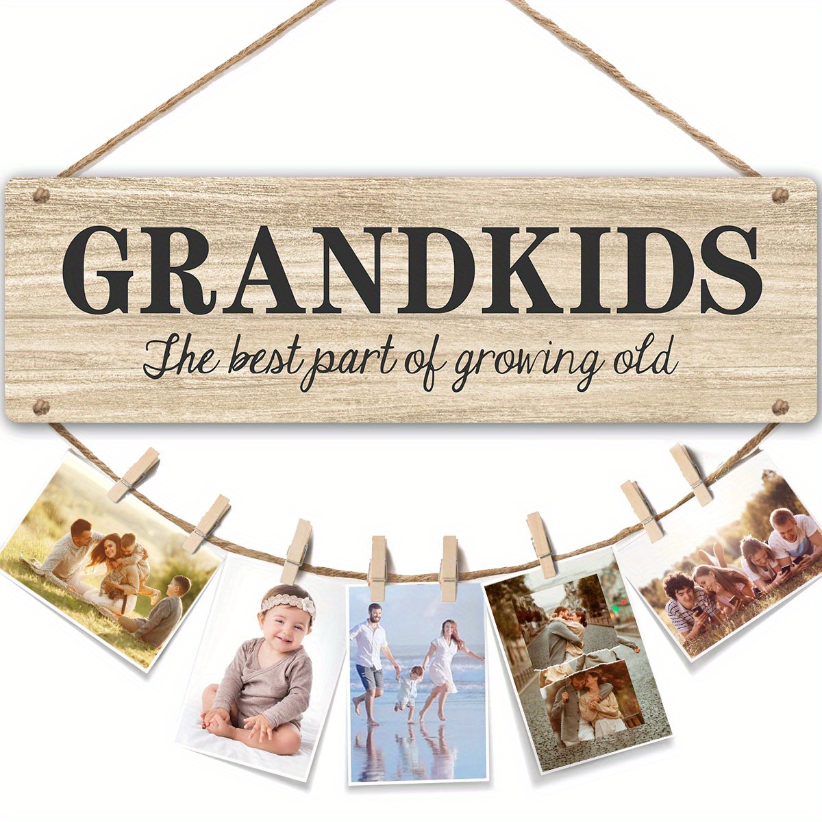 

1 Set, Gifts For Grandma & Grandpa From Grandchildren, Side By Side Or Miles Apart Grandkids Photo Holder, Best Christmas Or Birthday Gifts For Grandparents From Granddaughter And Grandson