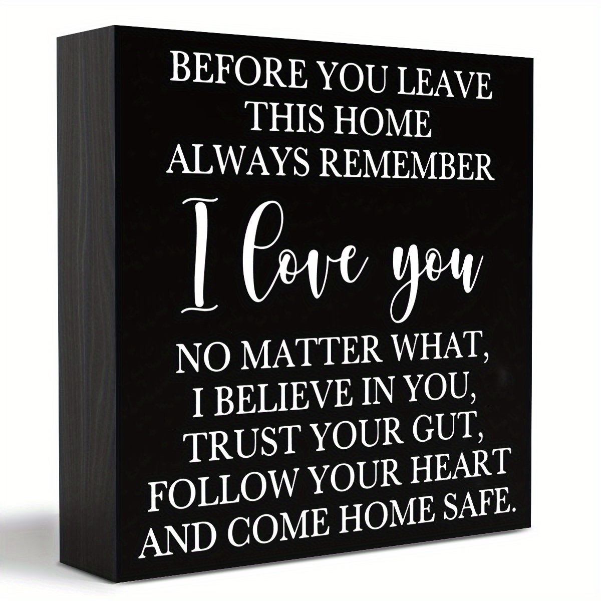 

1pc Rustic Wood Sign, Before You Leave This House Always Remember I Love You I Believe In You Come Home Safe Wooden Black Frame Plaque For Farmhouse Living Room Bedroom Kitchen Home Decor