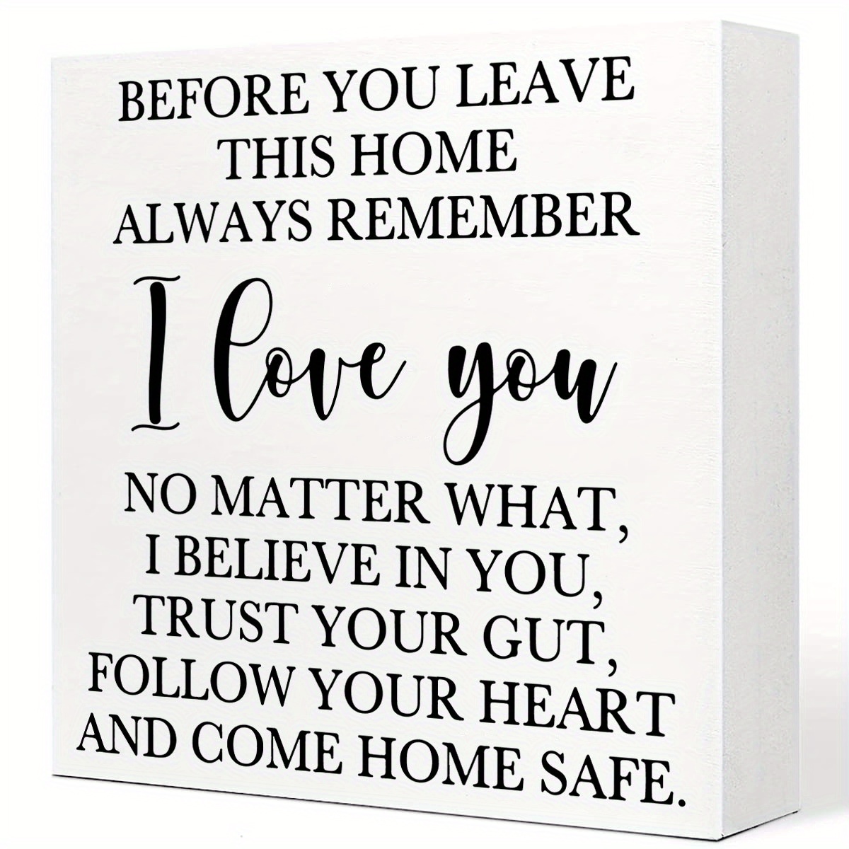 

1pc Rustic Wood Sign, Before You Leave This House Always Remember I Love You I Believe In You Come Home Safe Wooden Black Frame Plaque For Farmhouse Living Room Bedroom Kitchen Home Decor