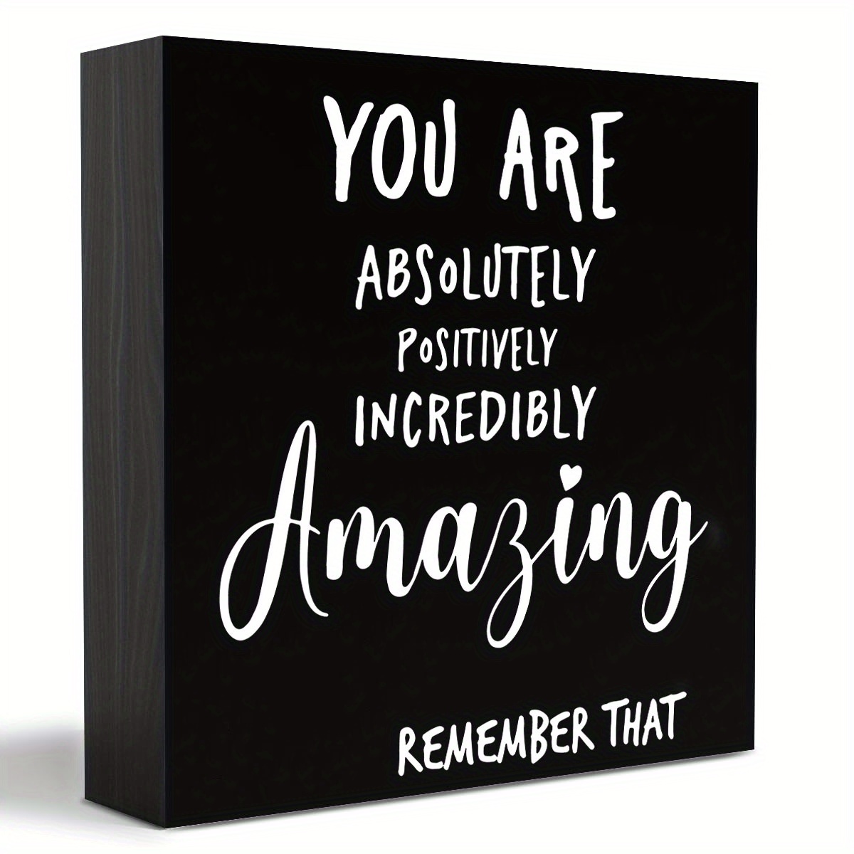 

1pc You Are Amazing Remember That Wooden Box Sign, Positive Uplifting Quote Wood Sign Decor Wooden Block Sign Decoration For Home Office Shelf Desk