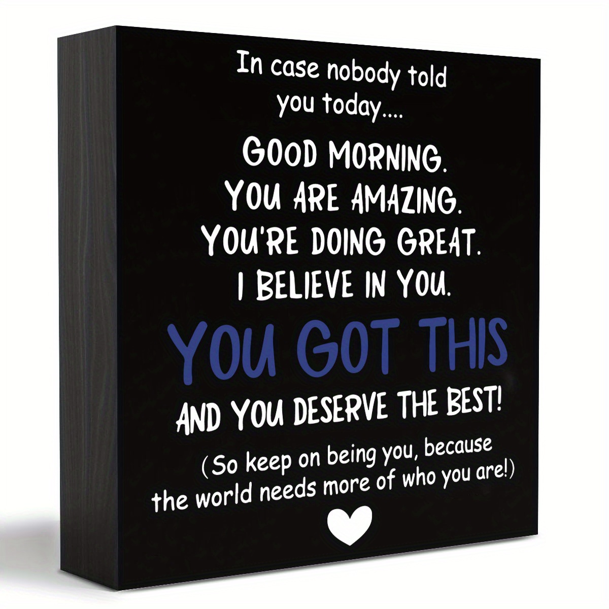 

1pc, Inspirational Sign, Box Wood Plaques Desk Decor, Decorative Sign Table Decor, Affirmation Wood Plaque, Office Gift, Gift For Coworker Friends Family, You Got This And Deserve The Best Sign