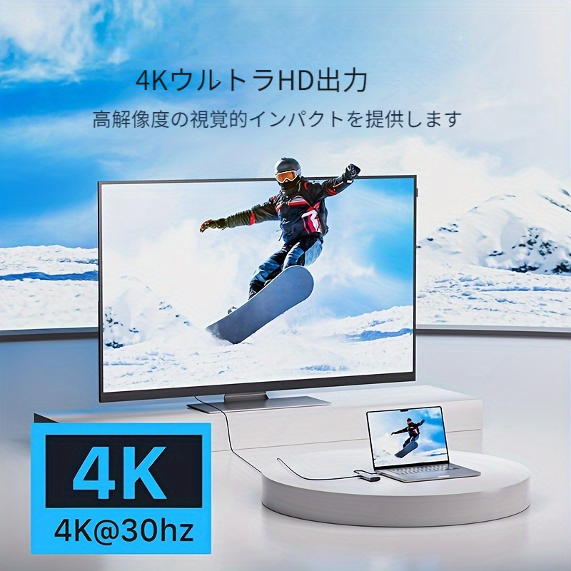 USB Cハブ 8イン1ドッキングステーション 4K 100W充電 4 USB A 5Gbps