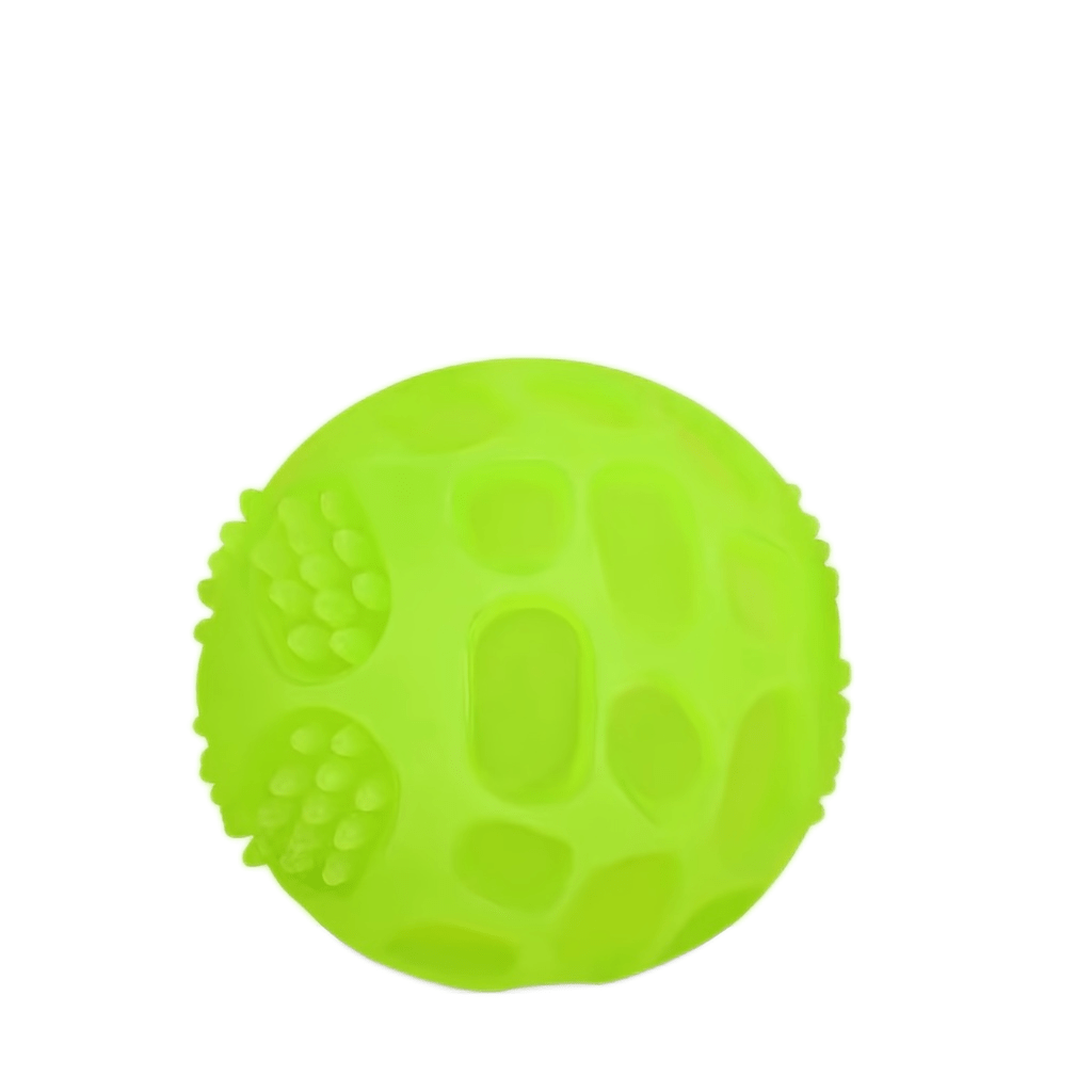 Image of 1pc 2. Fluorescent Glow In The Dark Squeak Squeaky Dog Ball Bouncy Elastic Dog Toy Interactive Elastic Glow In The Dark Dog Toys For Puppy Pet