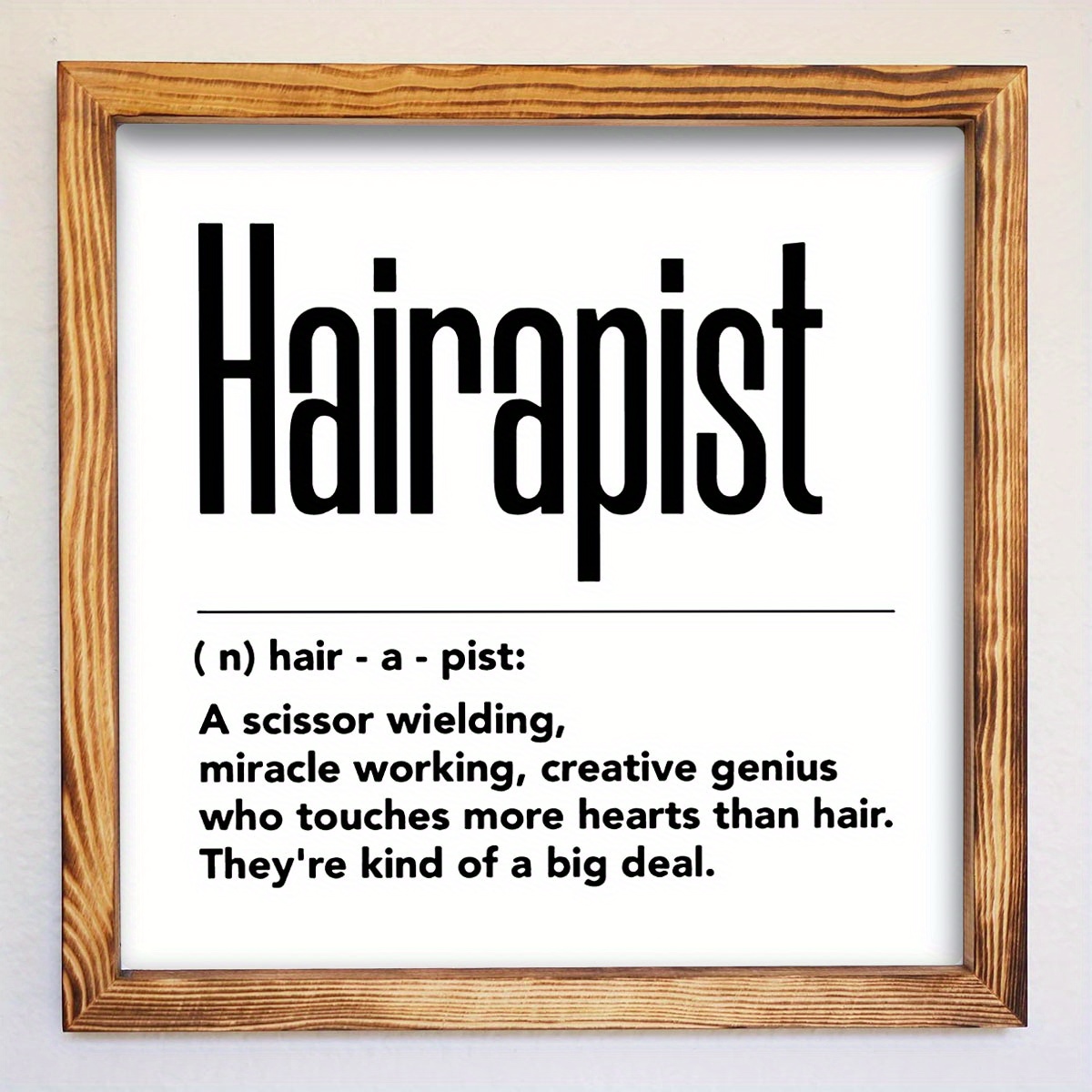 

1pc, Hair Apist Definition Canvas Prints Wall Art Decor Desk Sign, Hair Stylist Poster Painting Framed Artwork Home Decoration, Birthday Christmas Graduation Present