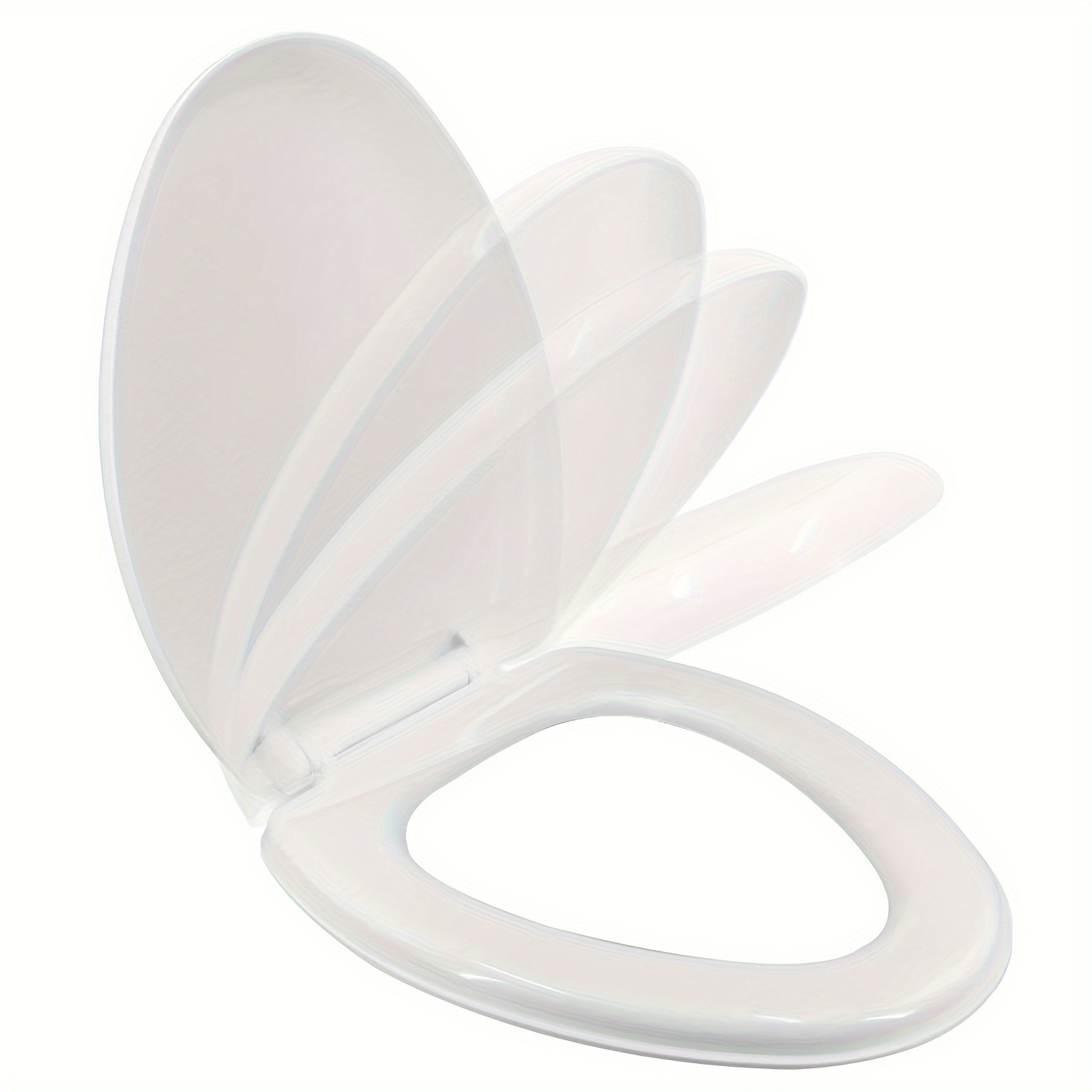 

1pc White Toilet Cover Toilet Seat, Plastic Household Thickened And Durable Toilet Seat, Covered Slow-lowering Silent Toilet Seats Are Available In 3 Shapes, Easy To Install, Bathroom Accessories