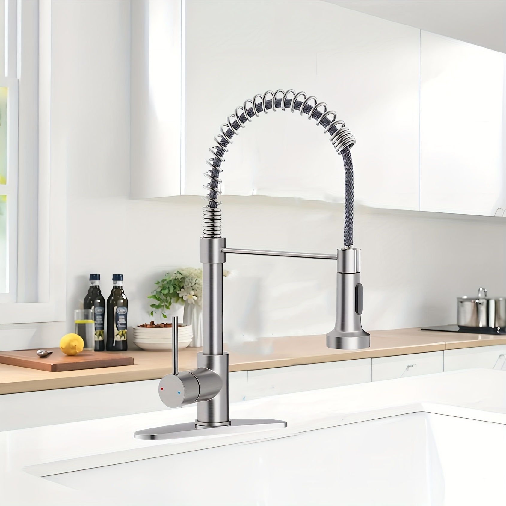 Single Handle Pull Down Kitchen Faucet - Temu