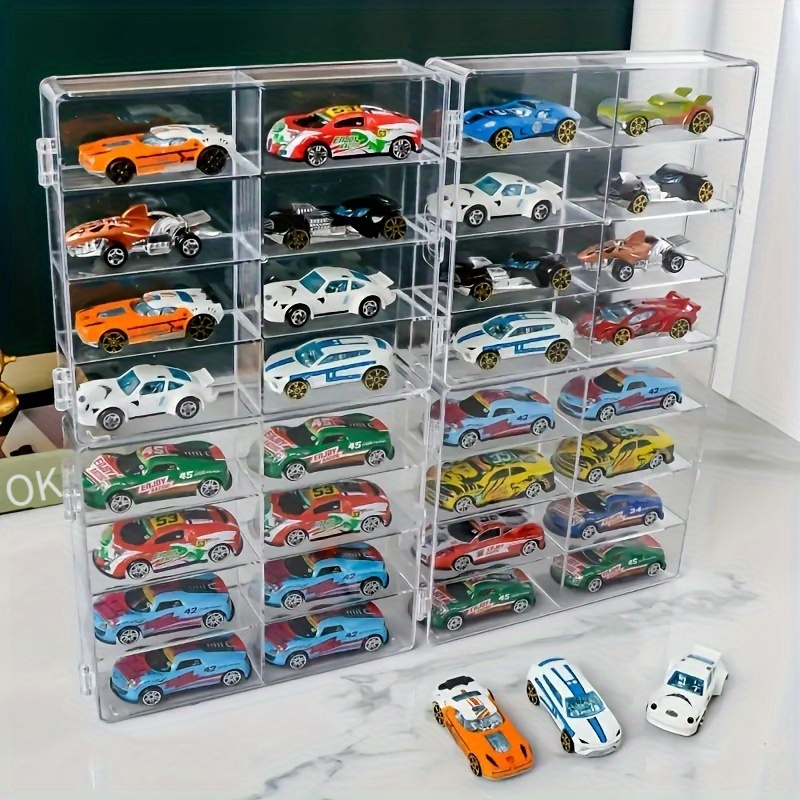 8コンパートメント透明プラスチック玩具車収納ボックス - 多層合金車 、子供用、透明デスクトップディスプレイシェルフ、収集用ディーキースト車、玩具車収納  商品詳細 4