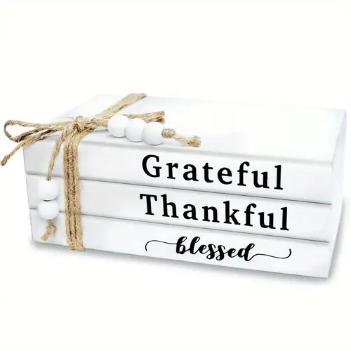 set of 1 classic wooden decorative book stack inspirational quote home decor rectangle non waterproof multipurpose decor boxes with clip on closure for christmas halloween thanksgiving farmhouse decor