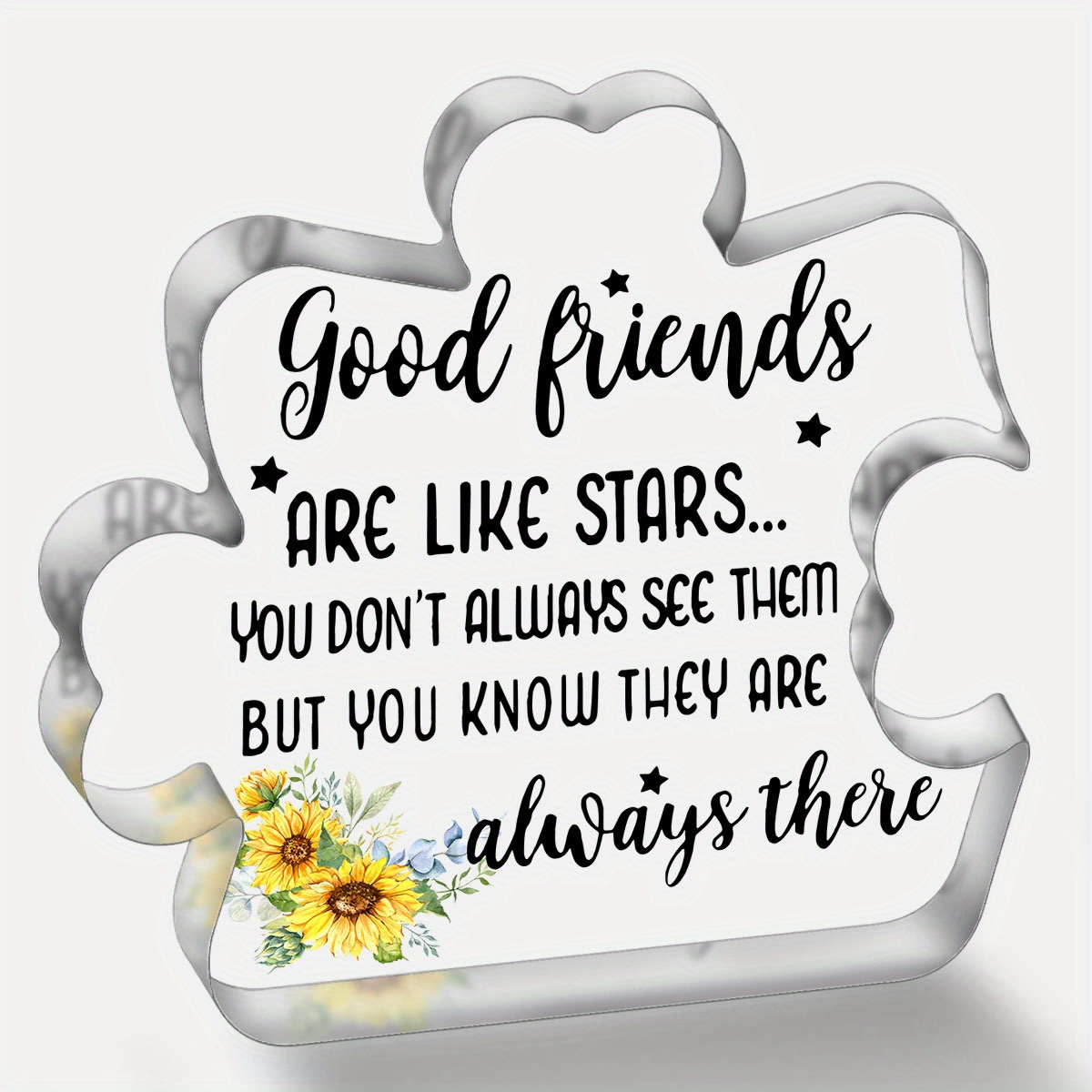 

1pc Friend Birthday Gifts Are Like Gifts Acrylic Heart True Sunflowers Plaque Gifts Friends Keepsake Gifts For Women Sister