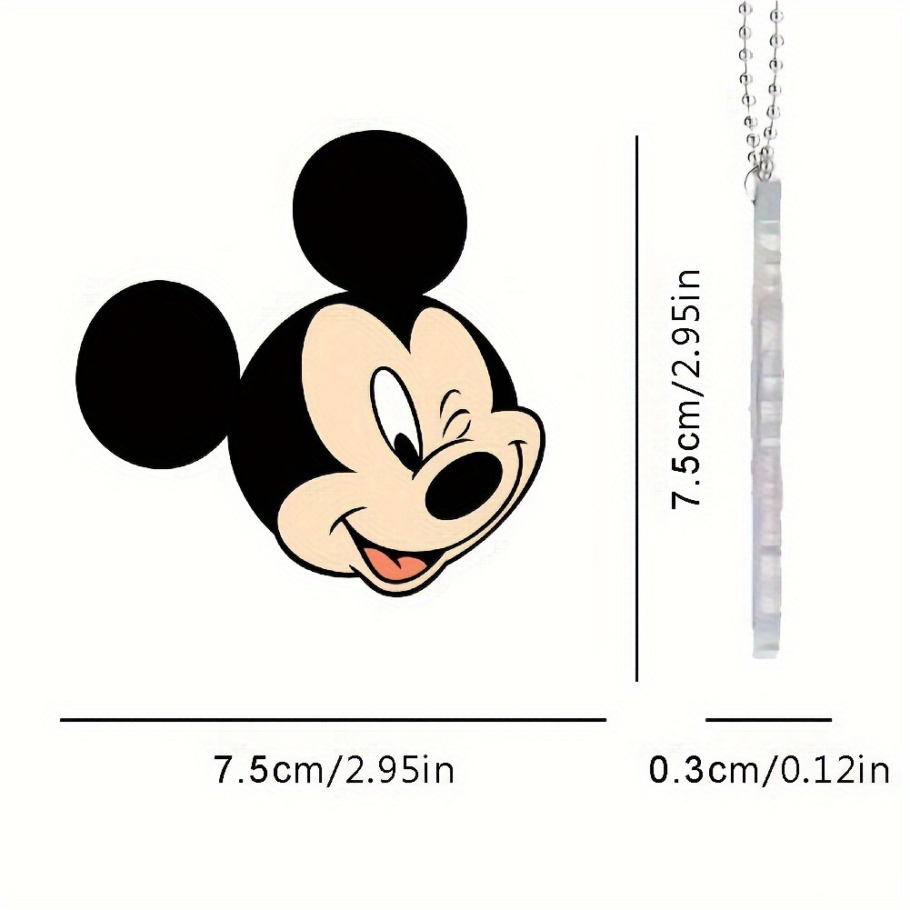 

1pc Mickey Cartoon Pendant, 2d Acrylic Car Rearview Mirror Pendant, Keychain Bag Decoration, Gift For Friends.
