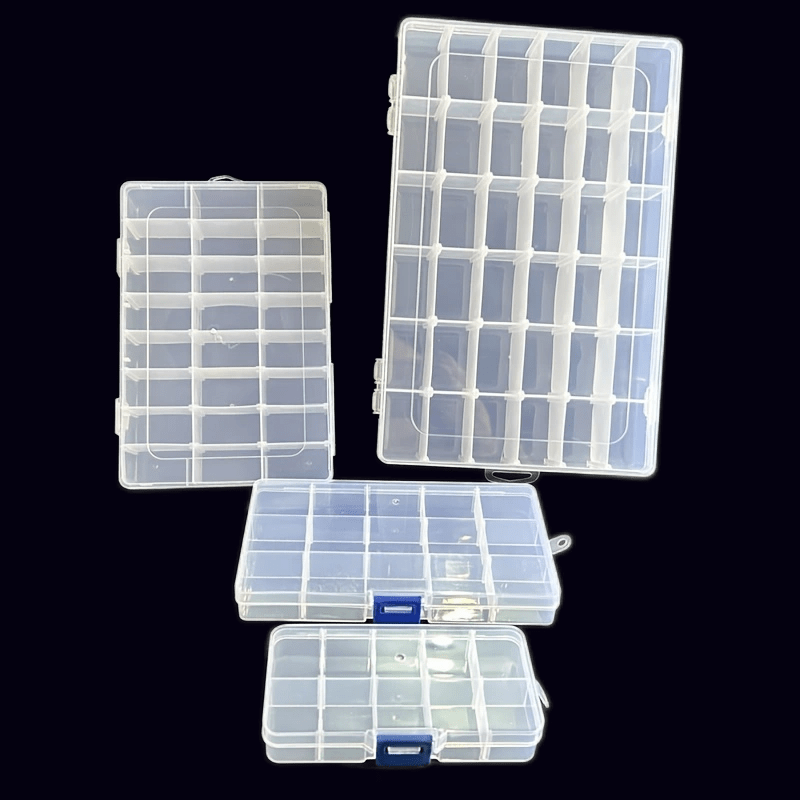 

1pc 10/15/24/36-grid Rectangle Transparent Plastic Tool Box With Buckle, Suitable For Storing Fishing Gear, Electronic Parts, Beads, Earrings And Other Small Items