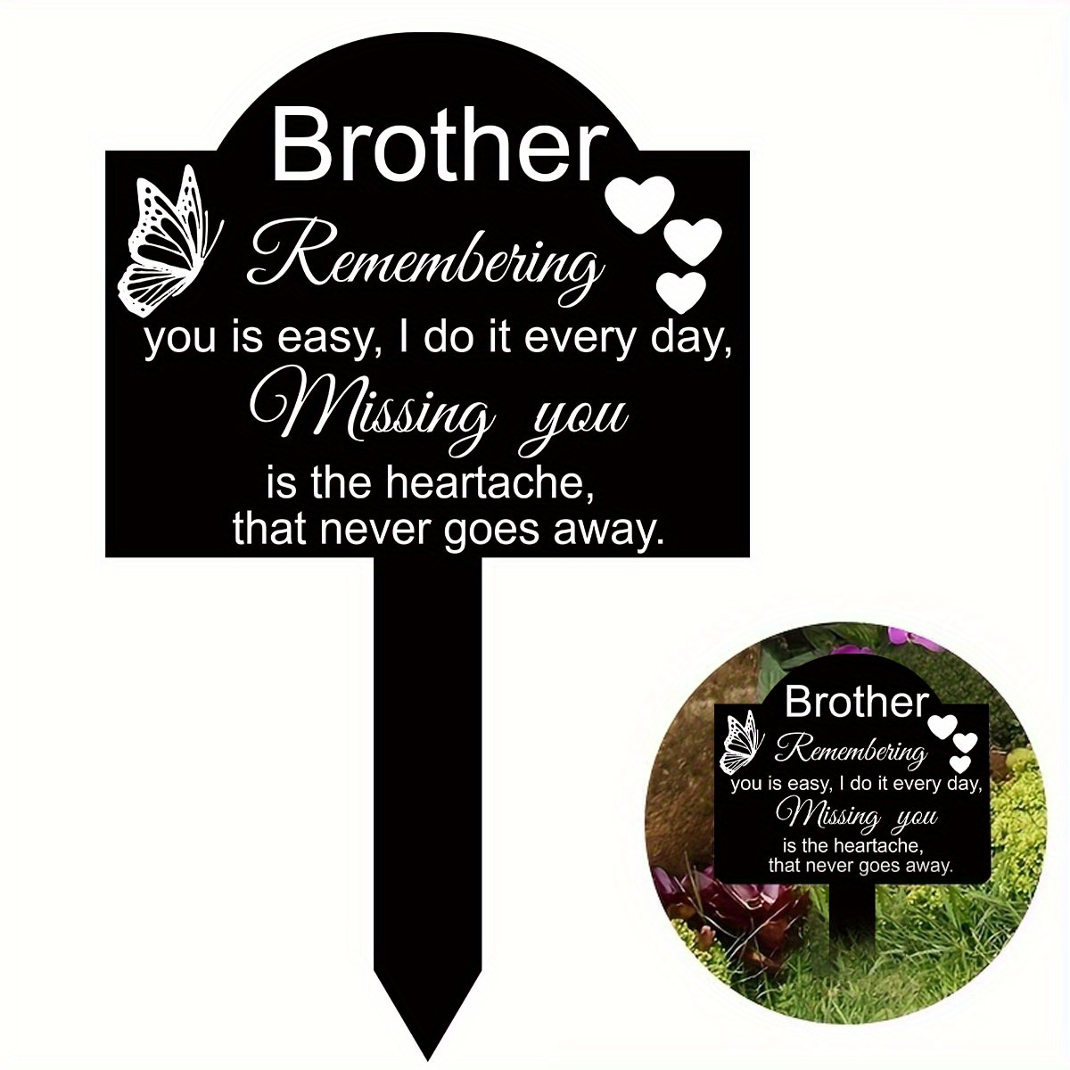 

Waterproof Acrylic Memorial Plaque Stake - Sympathy For Grave, Cemetery & Garden Decor, Perfect For All Occasions