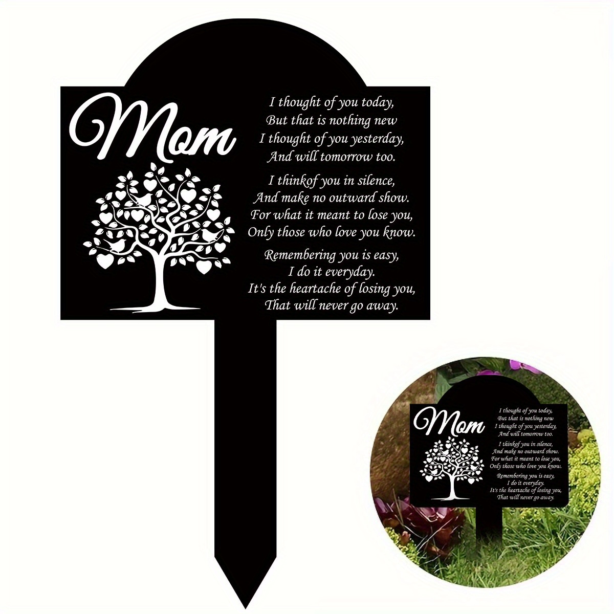 

Waterproof Acrylic Memorial Stake For Mom - Sympathy , Cemetery Grave Decoration, Outdoor Yard & Lawn Care