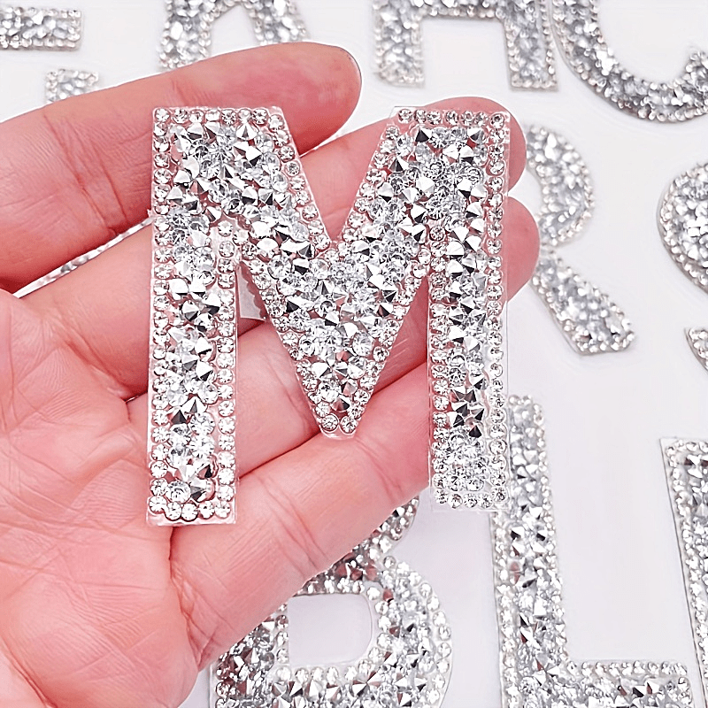 

26pcs A-z Silvery White Rhinestone Resin Letters, Glitter Rhinestone Alphabet Stickers, Adhesive Patches For Clothing, Shoes, And Hats Decoration, Diy Crafts And Personalized Fashion Accessory