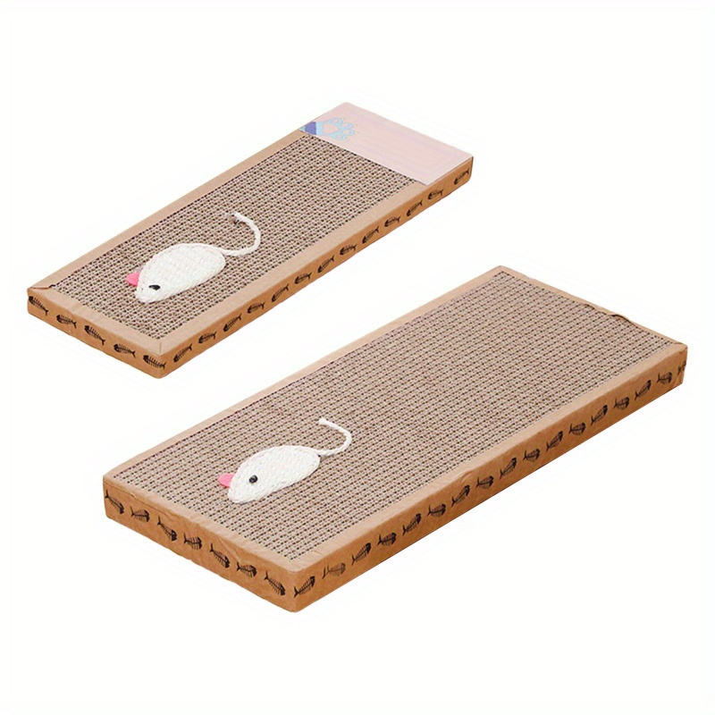 

1pc Cat Scratcher Toy, Cardboard Cat Scratching Mat With Sisal Mouse, Reversible Corrugated Cat Claw Grinding Toy, Indoor Furniture Protection For Small Cat