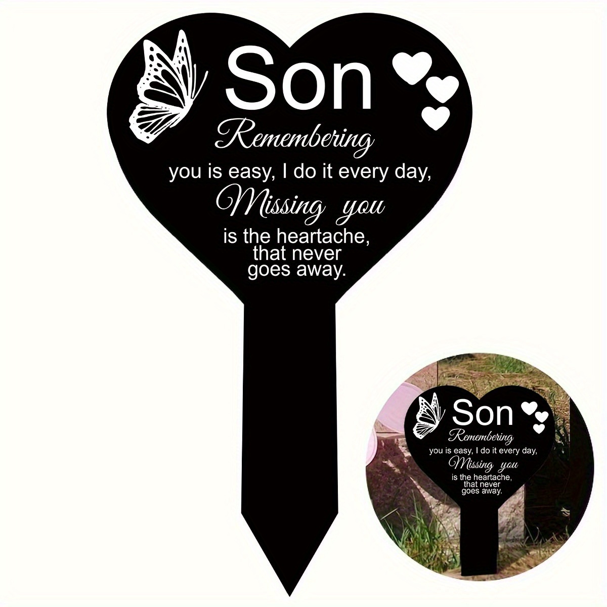 

Grave Memorial Stake - Acrylic For Remembrance, Holiday Decor For Christmas, Easter & More, For Autumn