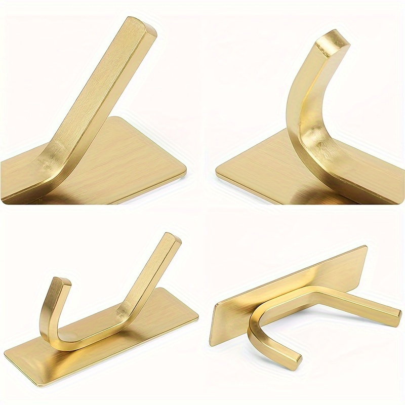 

2/4pcs Golden Bathrobe Towel Wall Mounted Wall Mounted Hook, Door Mounted, Suitable For Multiple