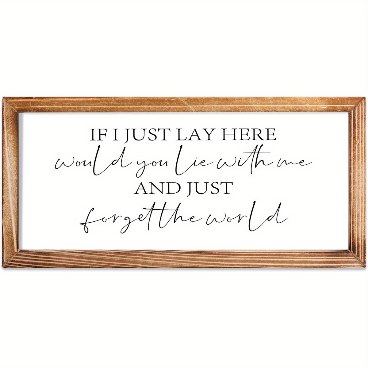 

1pc If I Just Lay Here Sign, Rustic Bedroom Wall Decor Couples, Framed Religious Art Wall Decor Farmhouse Bedroom Decor